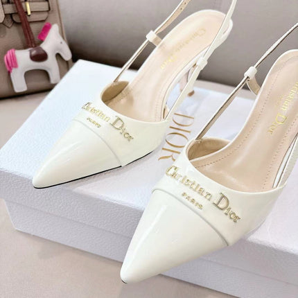 MY DD SLINGBACK PUMP 85MM IN WHITE CALFSKIN