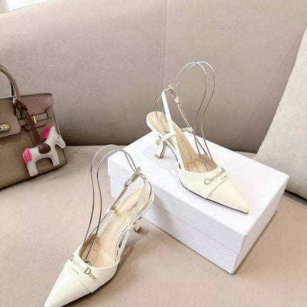 MY DD SLINGBACK PUMP 85MM IN WHITE CALFSKIN