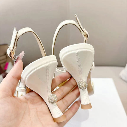 MY DD SLINGBACK PUMP 85MM IN WHITE CALFSKIN