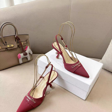 MY DD SLINGBACK PUMP 85MM IN RED DENIM