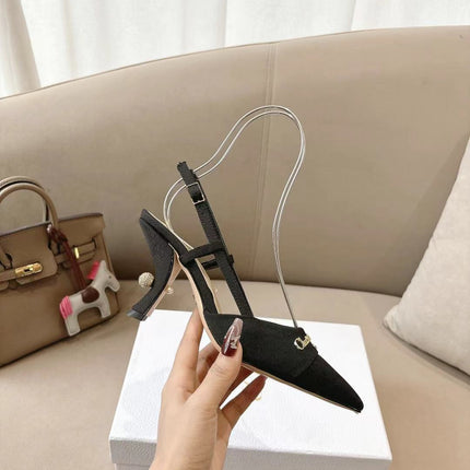 MY DD SLINGBACK PUMP 85MM IN BLACK DENIM