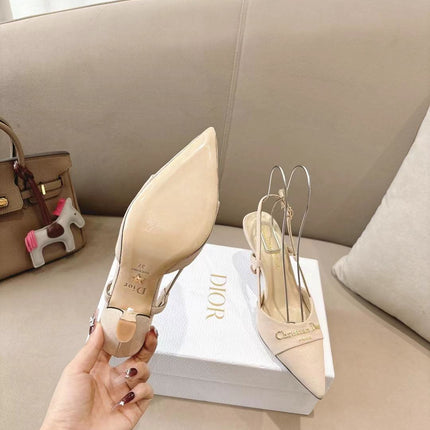 MY DD SLINGBACK PUMP 85MM IN BEIGE DENIM