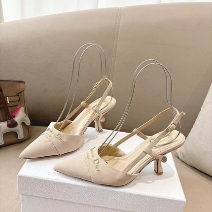 MY DD SLINGBACK PUMP 85MM IN BEIGE DENIM