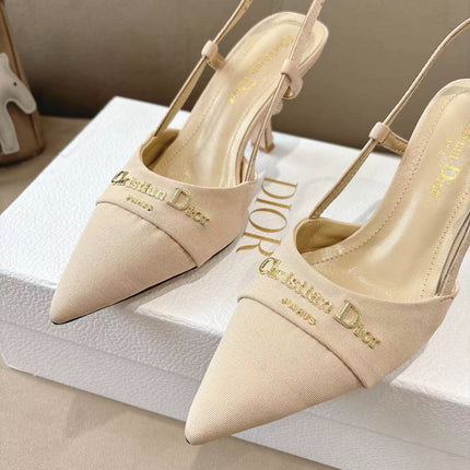 MY DD SLINGBACK PUMP 85MM IN BEIGE DENIM