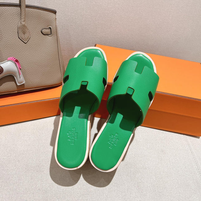 HM 25S HIGH WEDGE SANDALS IN GREEN LAMBSKIN STYLE 25
