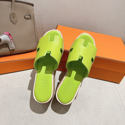 HM 25S HIGH WEDGE SANDALS IN SPRING GREEN LAMBSKIN STYLE 22