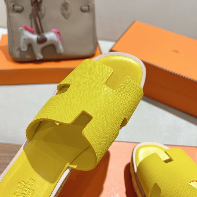 HM 25S HIGH WEDGE SANDALS IN YELLOW LAMBSKIN STYLE 26