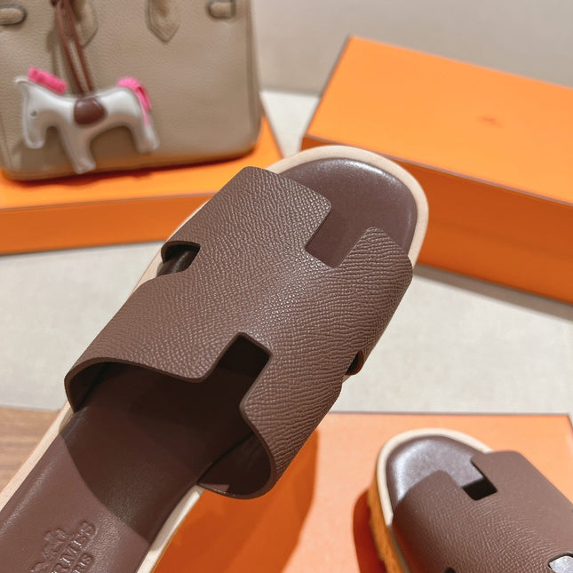 HM 25S HIGH WEDGE SANDALS IN DUSTY ROSE BROWN LAMBSKIN STYLE 19