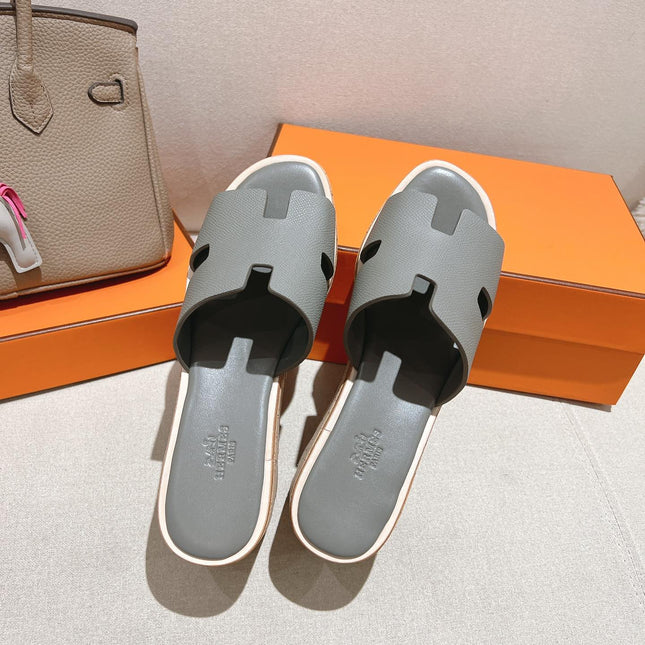 HM 25S HIGH WEDGE SANDALS IN LIGHT GREY LAMBSKIN STYLE 9