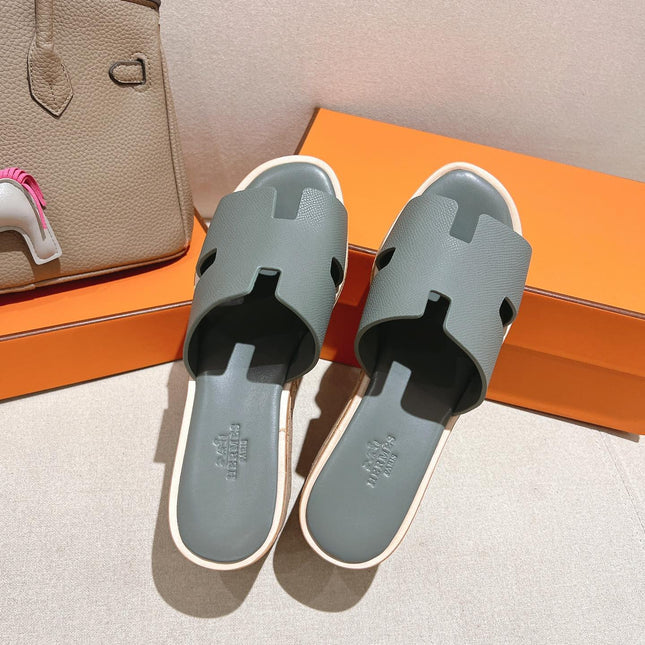 HM 25S HIGH WEDGE SANDALS IN GREY LAMBSKIN STYLE 7