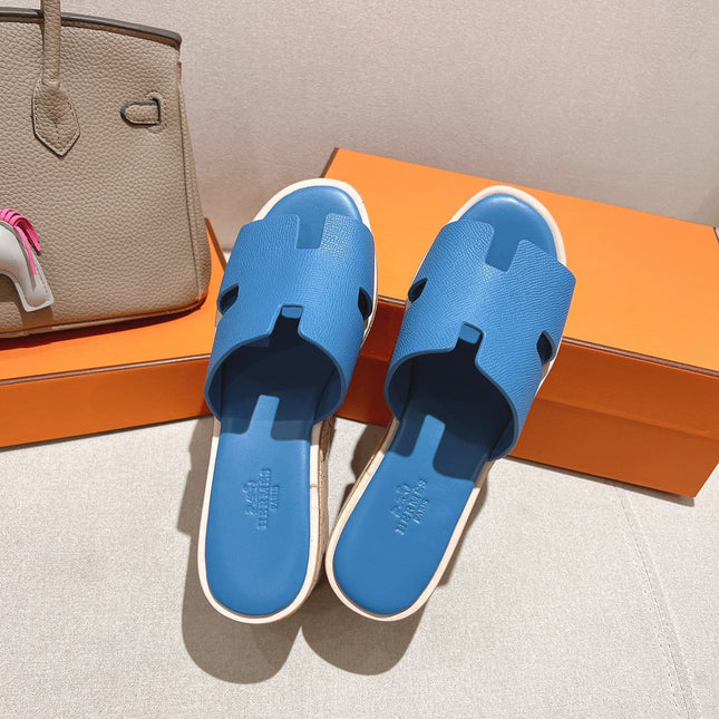 HM 25S HIGH WEDGE SANDALS IN BLUE LAMBSKIN STYLE 14