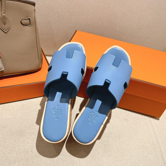 HM 25S HIGH WEDGE SANDALS IN BLUE LAMBSKIN STYLE 3