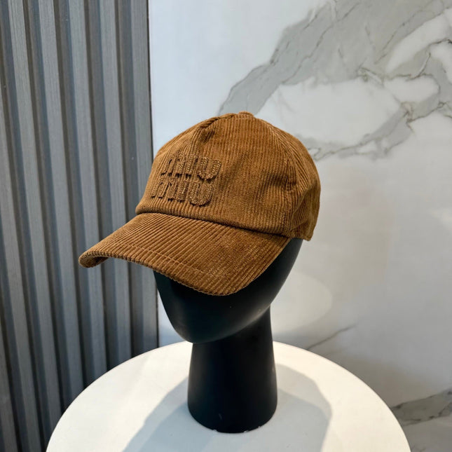 MM BASEBALL CAP IN BURNT ORANGE VELVET