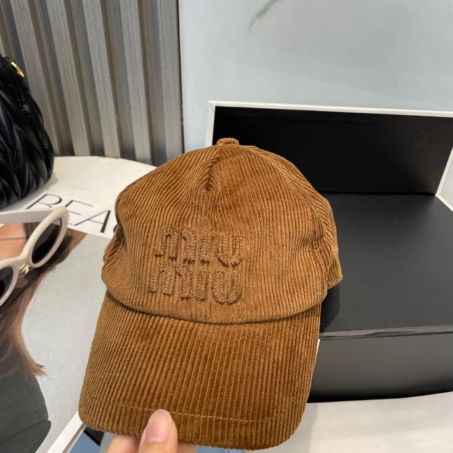 MM BASEBALL CAP IN BURNT ORANGE VELVET