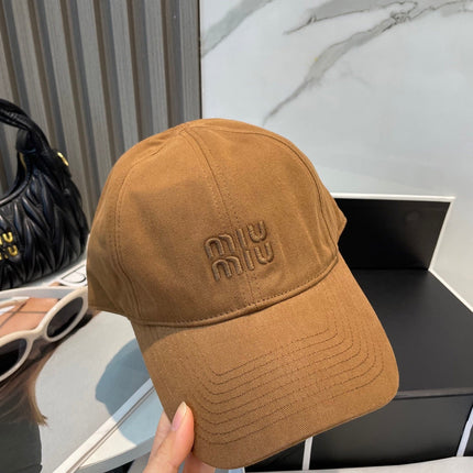 MM BASEBALL CAP IN BURNT ORANGE FABRIC BRAND EMBROIDERY