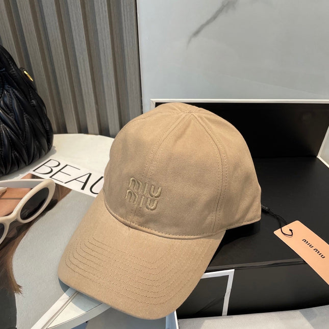 MM BASEBALL CAP IN BEIGE FABRIC BRAND EMBROIDERY