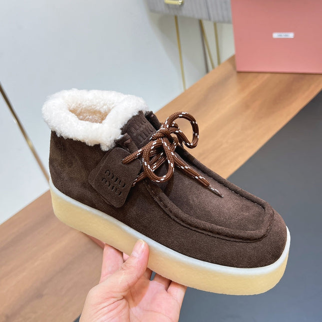 CHUKKA BOOTS IN CHOCOLATE SUEDE WITH WOOL LINING