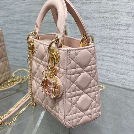 LADY MINI BAG 17 IN LIGHT PINK LAMBSKIN