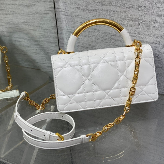 MINI 20 ANGE BAG IN WHITE MACROCANNAGE LAMBSKIN