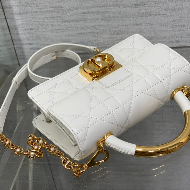 MINI 20 ANGE BAG IN WHITE MACROCANNAGE LAMBSKIN