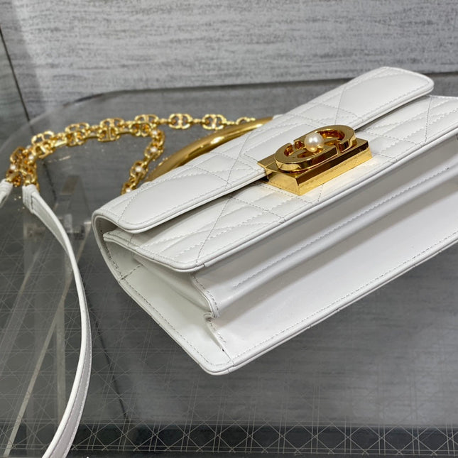 MINI 20 ANGE BAG IN WHITE MACROCANNAGE LAMBSKIN