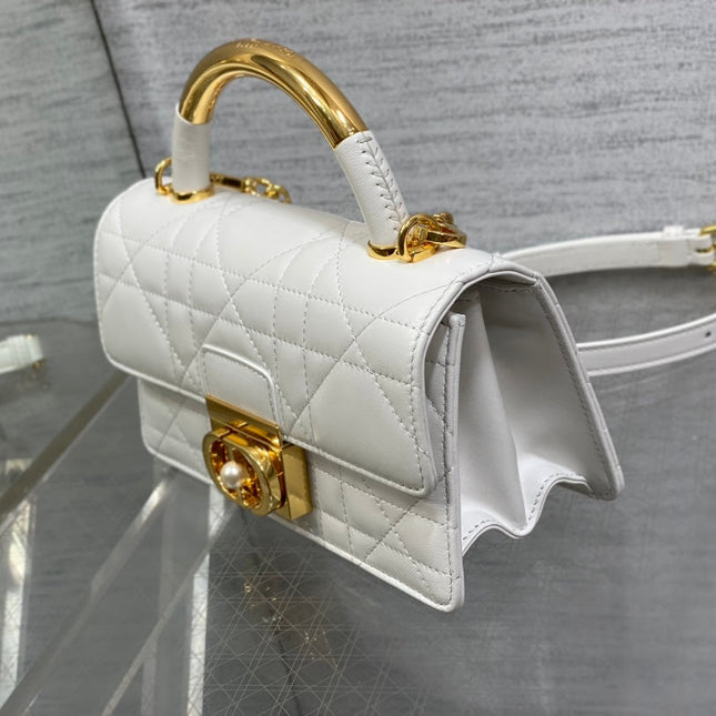MINI 20 ANGE BAG IN WHITE MACROCANNAGE LAMBSKIN