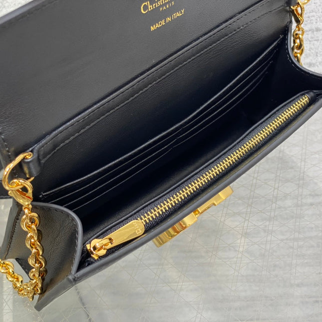 MISS MONTAIGNE MINI BAG IN BLACK SHINY SMOOTH CALFSKIN