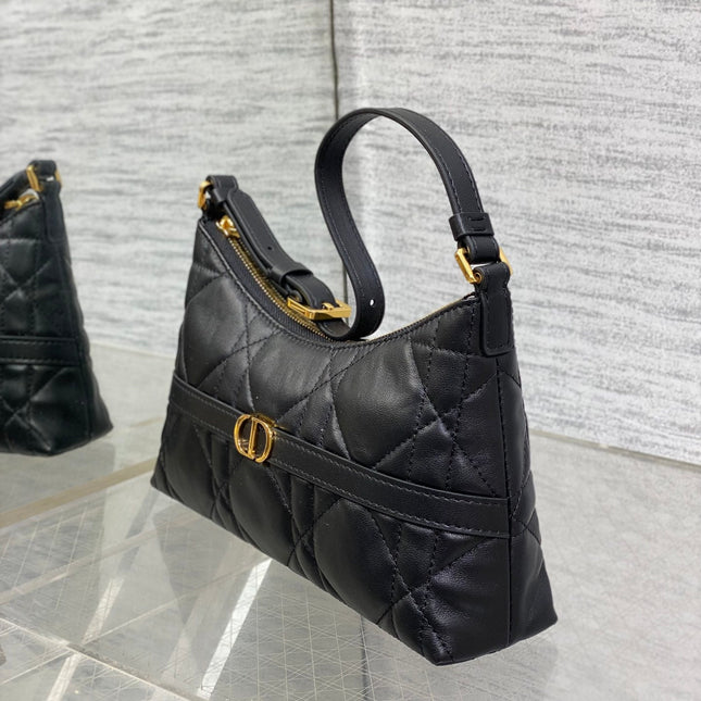MISS CARO CIGALE MINI 18 BAG BLACK MACROCANNAGE LAMBSKIN