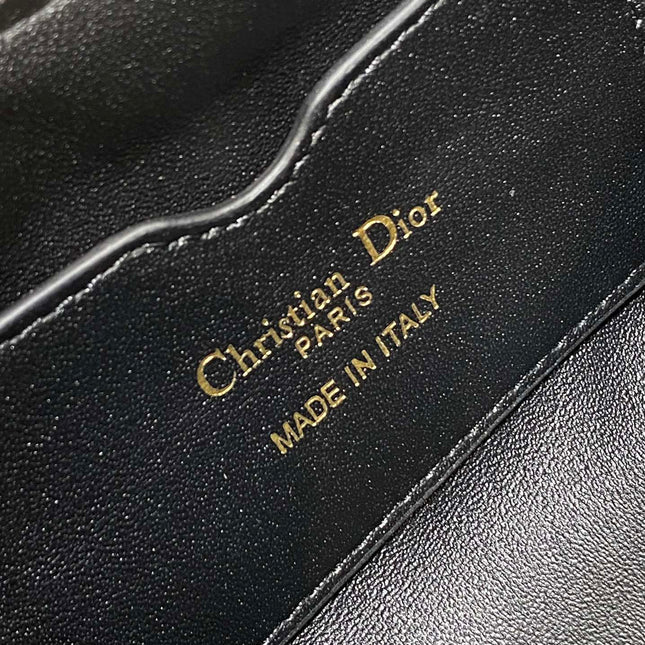 MISS CARO CIGALE MINI 18 BAG BLACK MACROCANNAGE LAMBSKIN