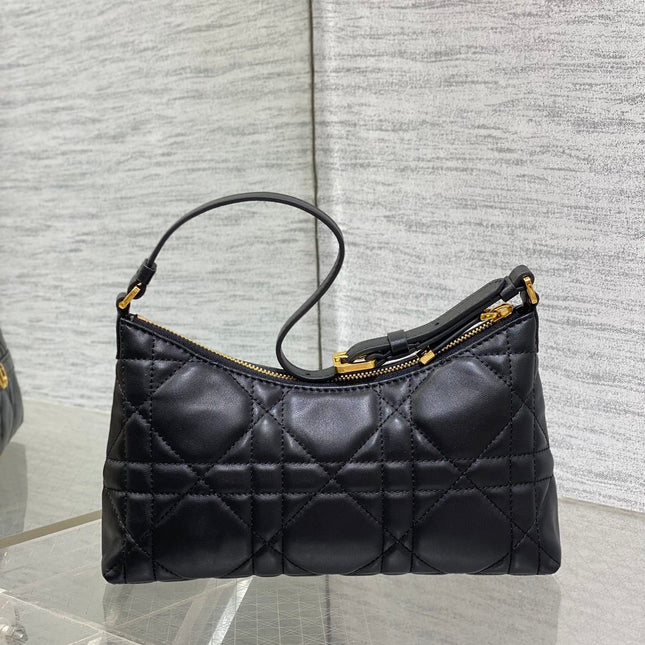 MISS CARO CIGALE MINI 18 BAG BLACK MACROCANNAGE LAMBSKIN