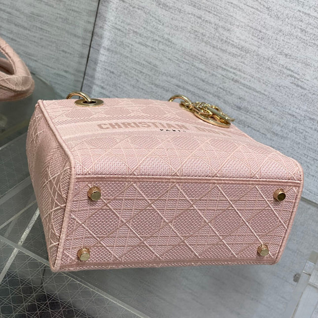 SMALL 24 LADY BAG IN PASTEL PINK CANVAS