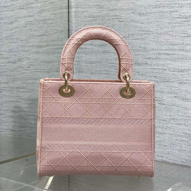 SMALL 24 LADY BAG IN PASTEL PINK CANVAS