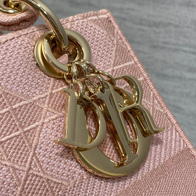SMALL 24 LADY BAG IN PASTEL PINK CANVAS