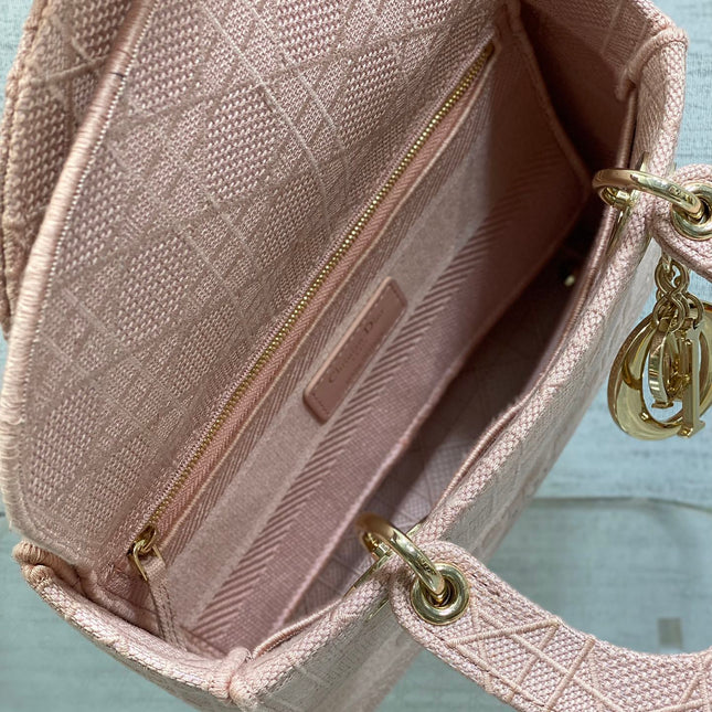 SMALL 24 LADY BAG IN PASTEL PINK CANVAS