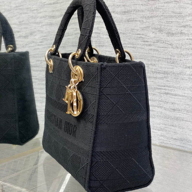 SMALL 24 LADY BAG IN BLACK CANVAS