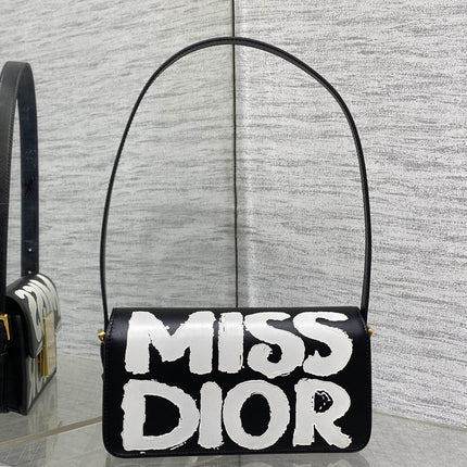 SMALL 22 FLAP BAG IN BLACK MIX WHITE LAMBSKIN WITH GOLD HARDWARE