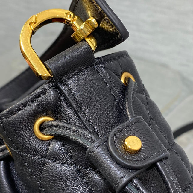 SMALL 18 JOLIE BUCKET BAG BLACK MACROCANNAGE LAMBSKIN