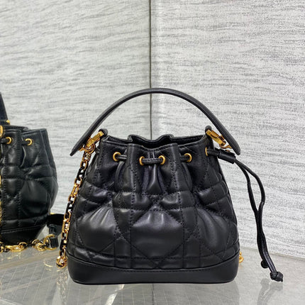 SMALL 18 JOLIE BUCKET BAG BLACK MACROCANNAGE LAMBSKIN