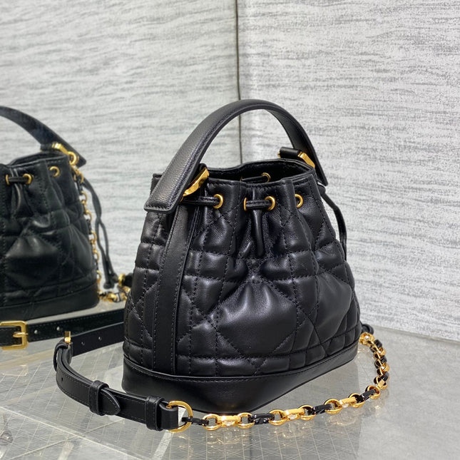 SMALL 18 JOLIE BUCKET BAG BLACK MACROCANNAGE LAMBSKIN