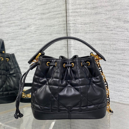 SMALL 18 JOLIE BUCKET BAG BLACK MACROCANNAGE LAMBSKIN