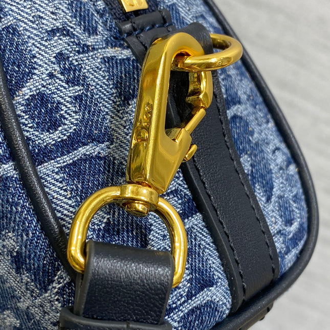 GROOVE MINI 17 BAG IN DENIM BLUE OBLIQUE MONOGRAM JACQUARD