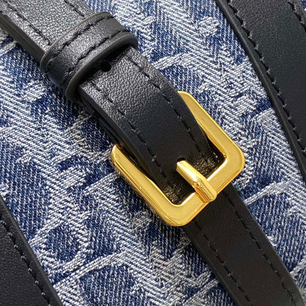 GROOVE MINI 17 BAG IN DENIM BLUE OBLIQUE MONOGRAM JACQUARD