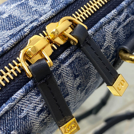 GROOVE MINI 17 BAG IN DENIM BLUE OBLIQUE MONOGRAM JACQUARD