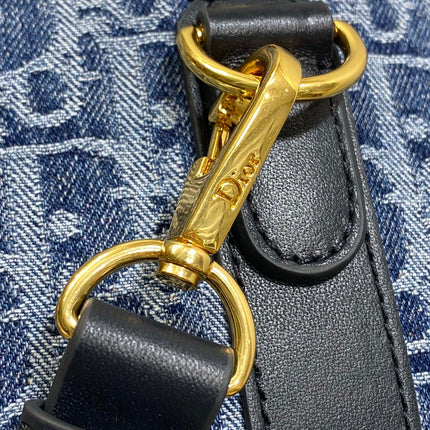 GROOVE 20 BAG IN DENIM BLUE OBLIQUE MONOGRAM JACQUARD