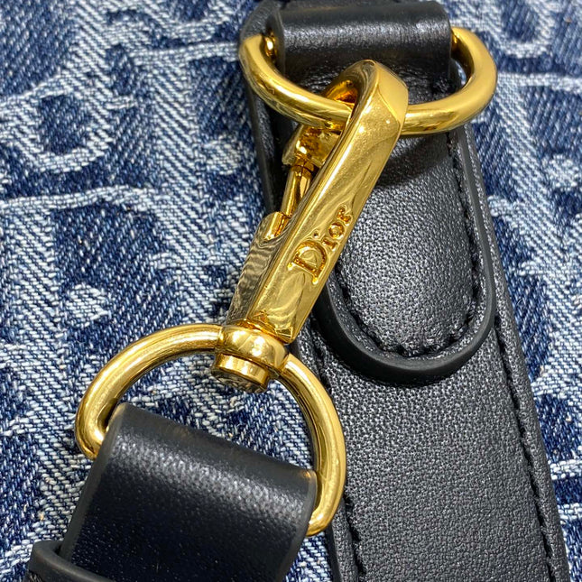 GROOVE 20 BAG IN DENIM BLUE OBLIQUE MONOGRAM JACQUARD