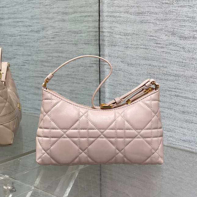 MISS CARO CIGALE MINI 18 BAG POWDER PINK MACROCANNAGE LAMBSKIN