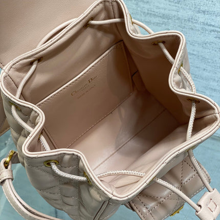 SMALL 20 CARO BACKPACK IN PEACH PINK MACROCANNAGE LAMBSKIN