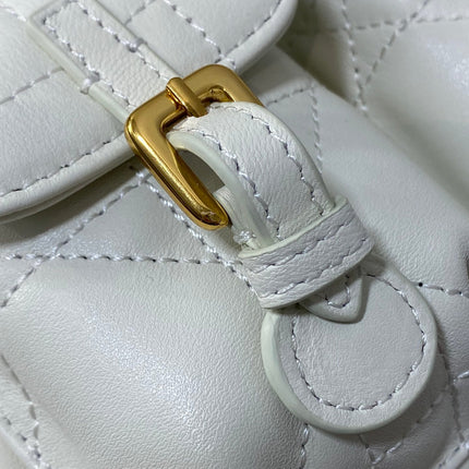 SMALL 23 CARO BACKPACK IN WHITE MACROCANNAGE LAMBSKIN