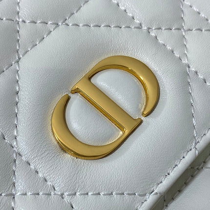 SMALL 23 CARO BACKPACK IN WHITE MACROCANNAGE LAMBSKIN