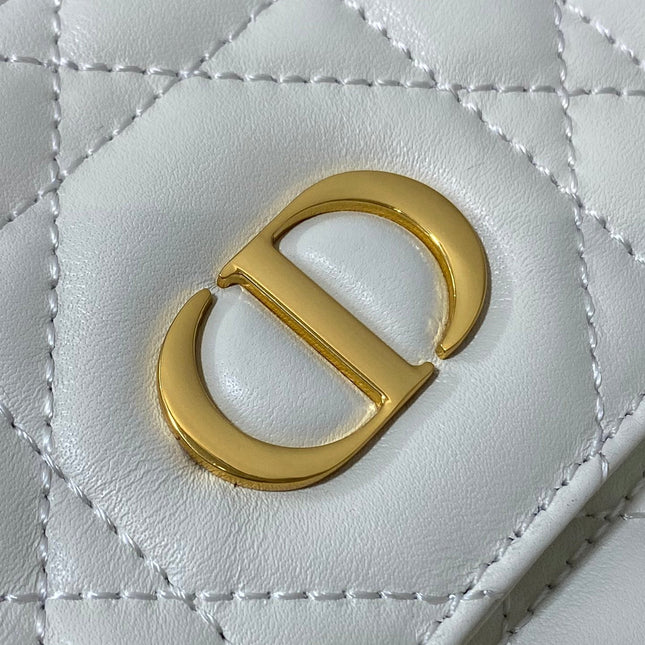 SMALL 23 CARO BACKPACK IN WHITE MACROCANNAGE LAMBSKIN